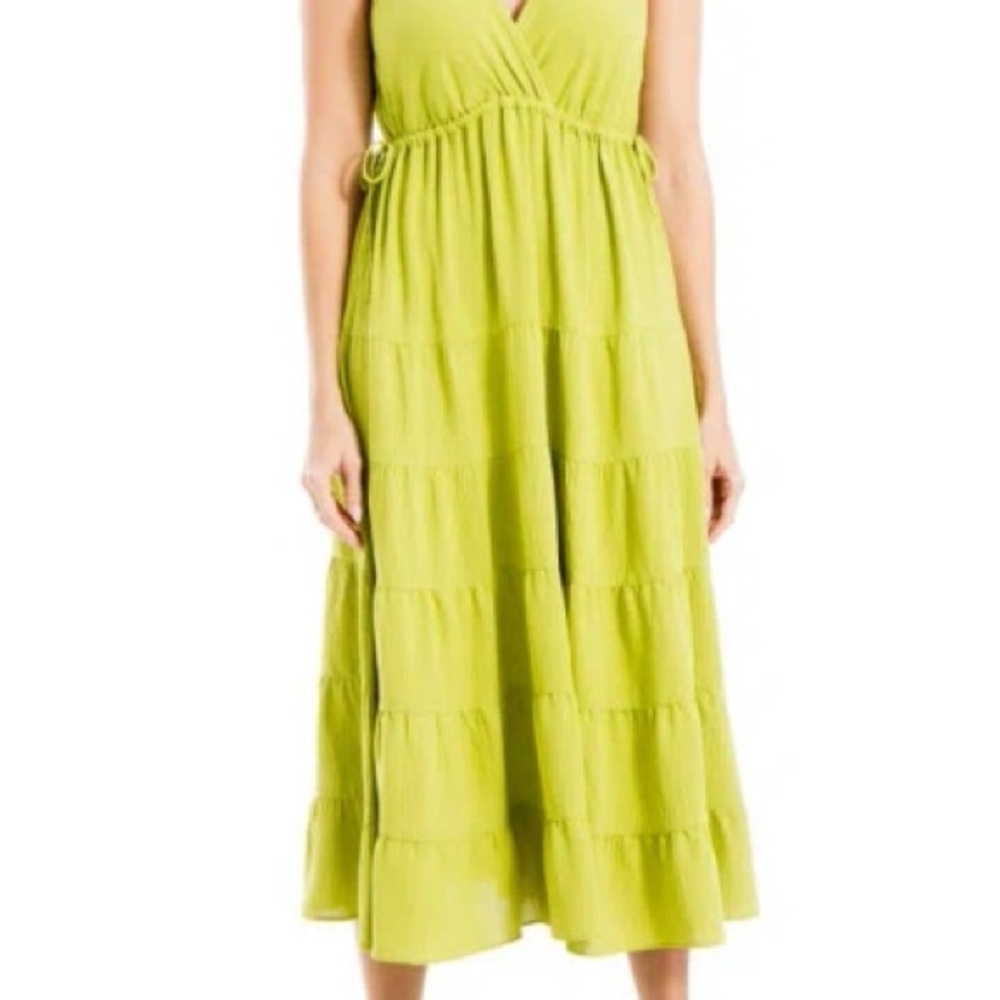 Max Studio Lime Green Tiered Maxi Dress - Picture 2 of 3